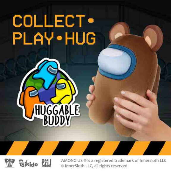 AMONG US HUGGABLE PLUSH (BOX) -  4 CHARACTERS TO COLLECT 25-30 CM TALL - Brown